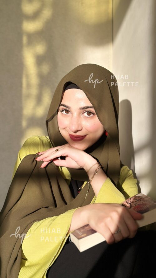 MOJA OLIVE GREEN MALAYSIAN GEORGETTE