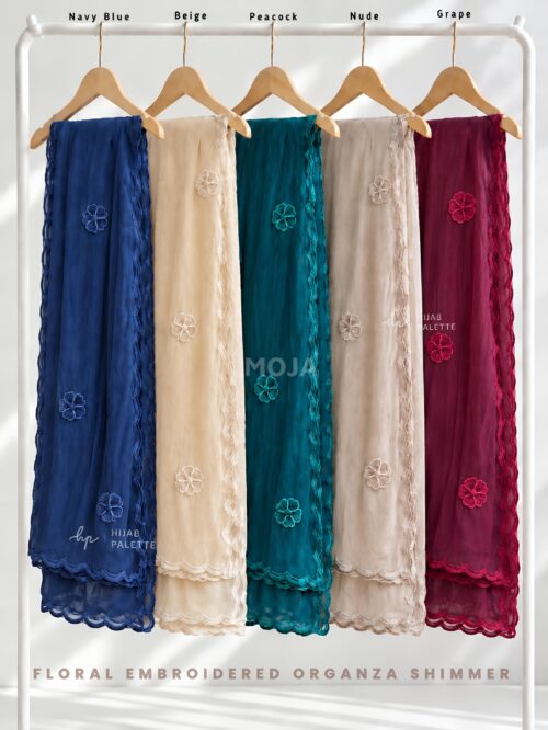 FLORAL EMBROIDERED ORGANZA SHIMMER