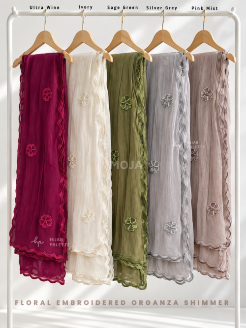 FLORAL EMBROIDERED ORGANZA SHIMMER